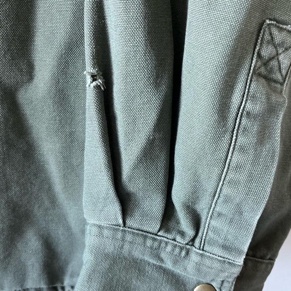 Vintage Carhartt Flannel-Lined Green Shirt Jacket - Picture 8 of 11